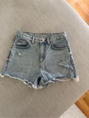 High-Rise Light Blue Denim Shorts